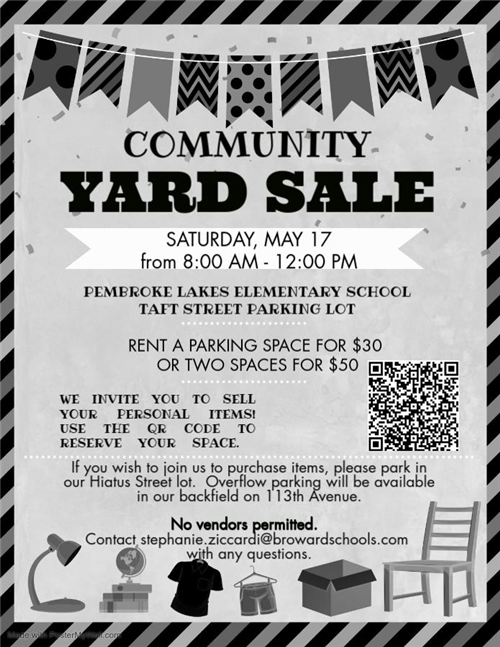 Community Yard Sale Saturday 5/17/2025 8 A M to 12 noon