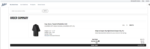 Cap and Gown order picture