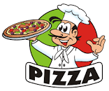 Man with a pizza
