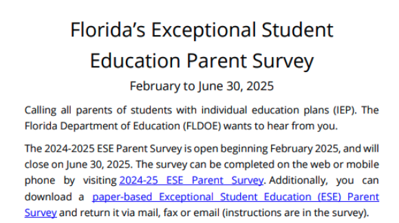  Parent Survey