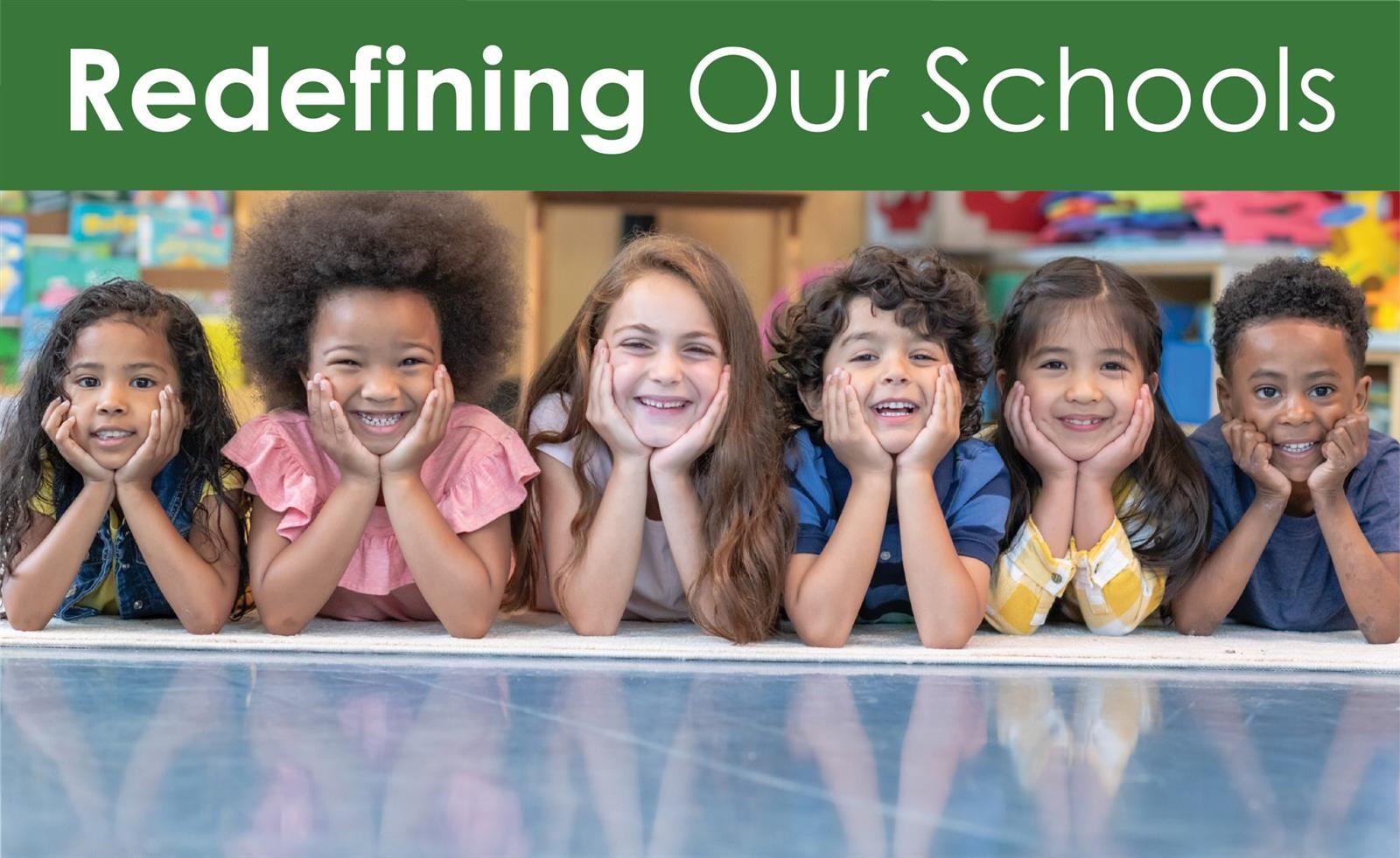  image of kids faces ; redefining our schools. established 1915 broward county public schools.