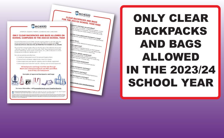  Clear Backpacks Starts August 2023