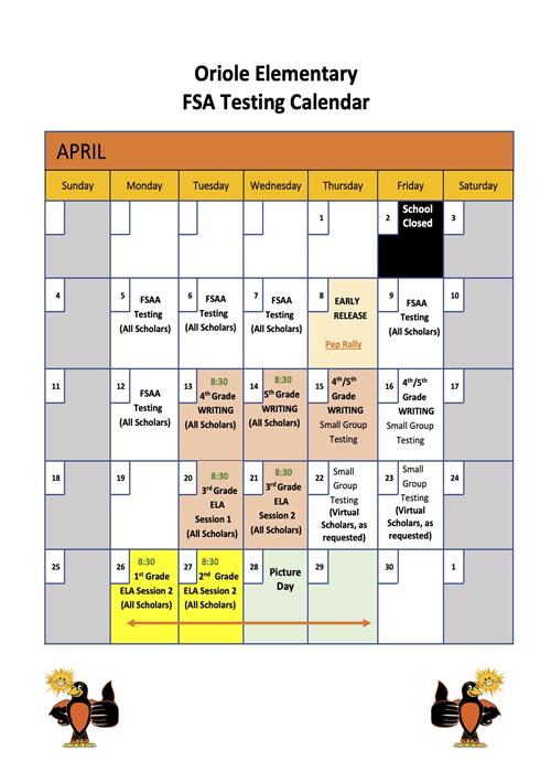 Fsa Testing Calendar Kenna Tanitansy