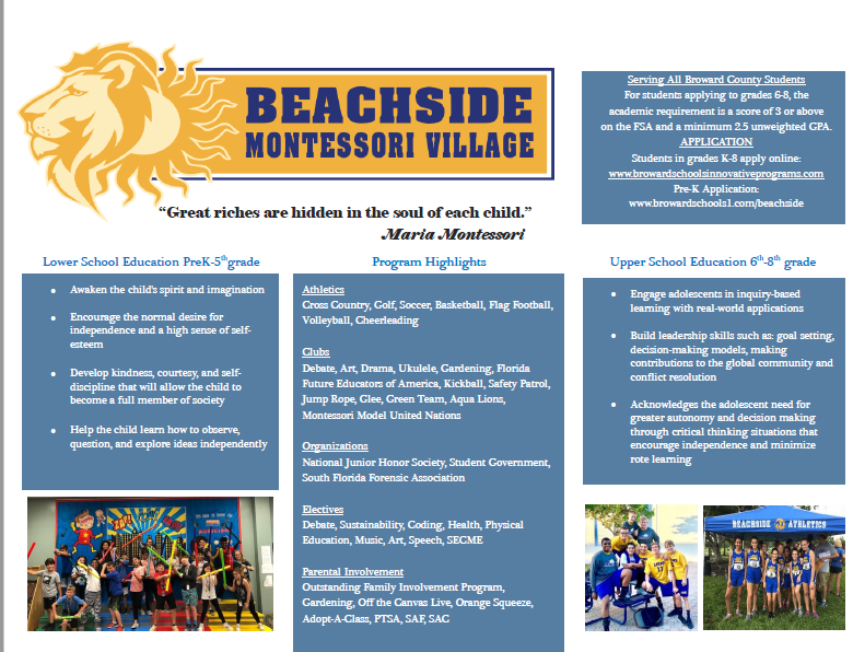 Inside of the Beachside Brochure