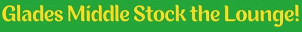 Banner that says "Stock the peace room"