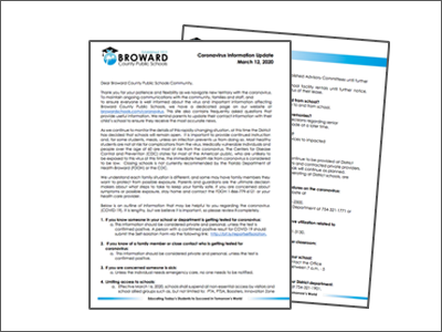 Coronavirus Information Update 03/12/2020
