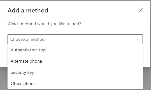 Options to add an additional verification method are shown