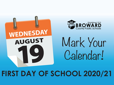 bcps calendar 2021 22 Broward County School Board Approves 2020 21 School Year Calendar The First Day Of School Is Wednesday August 19 bcps calendar 2021 22