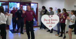 Staff being greeted back to MSD