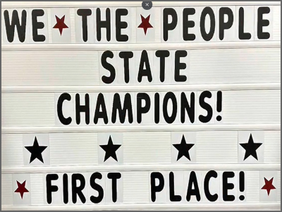  We the people state champions! First Place