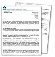 Letter Regarding Safety Drills Fire Alarm Systems And Threats Of School Violence