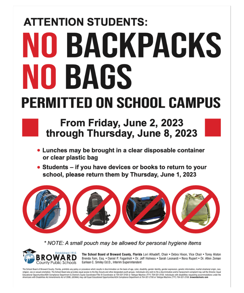  No backpack