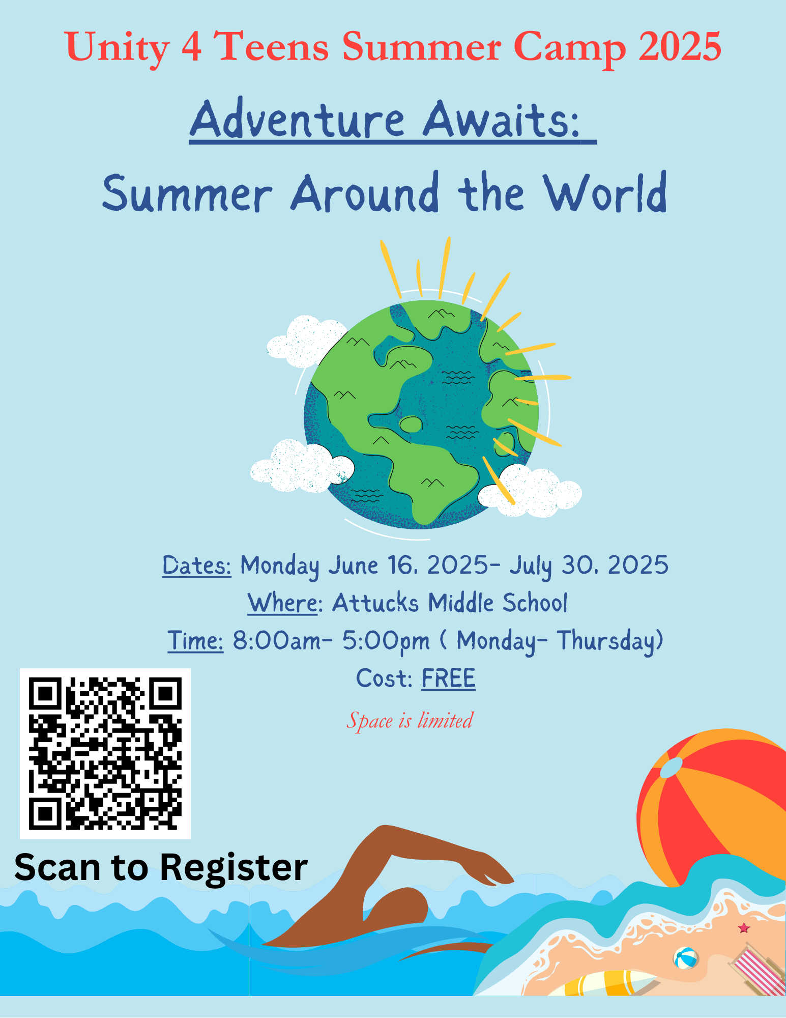  Unity 4 Teens Summer Camp flyer