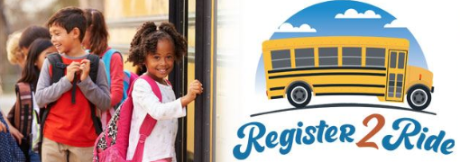  Register to Ride - students getting on a school bus