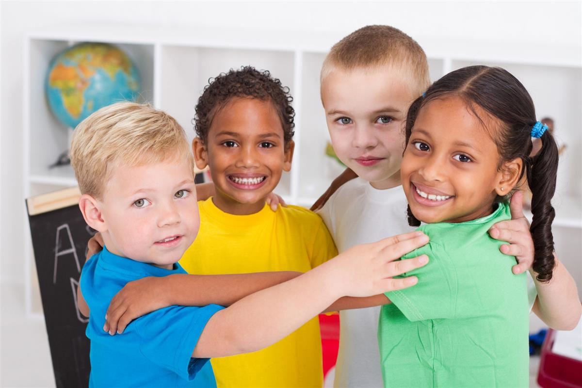 Children in a classroom. Kindergarten road map to success. 
