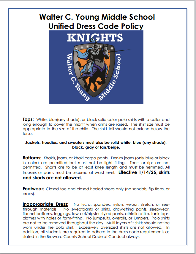  Student Dress Code Policy