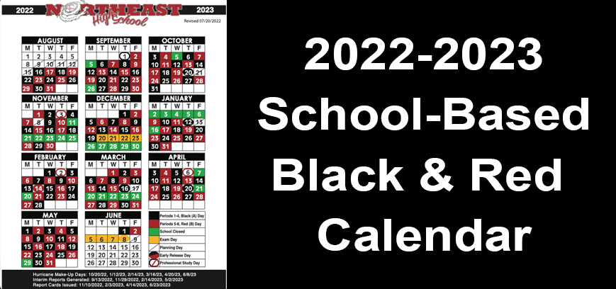2023 - 2024 Red and Black Calendar
