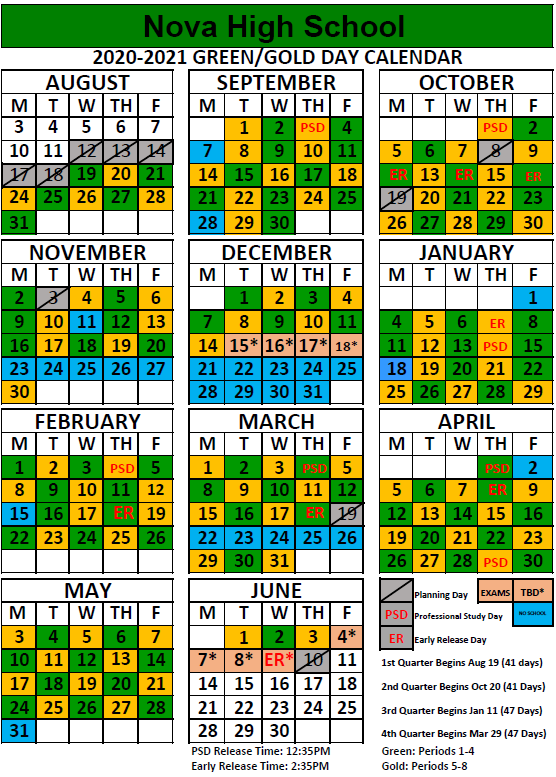 Nova High Homepage nova 2021 spring calendar