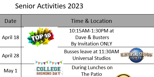 Senior Activities Calendar
