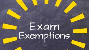  Midterm Exam Exemptions