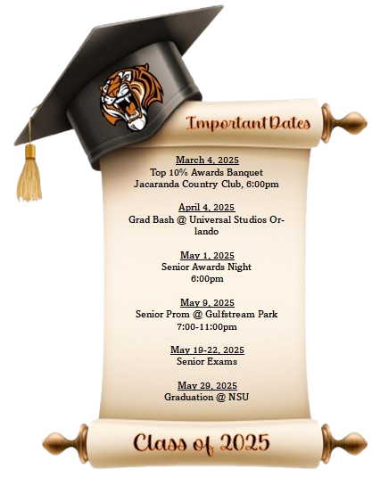 Important Dates - Class of 2025 Seniors