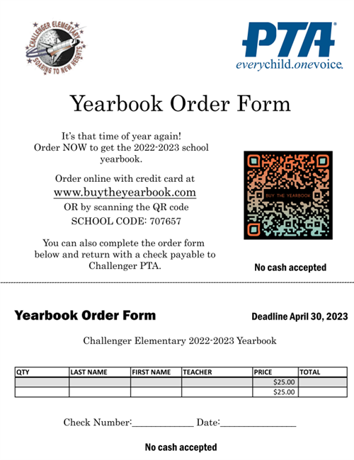 Yearbook Order Form