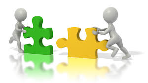  Cipart of two figures pushing puzzle pieces together