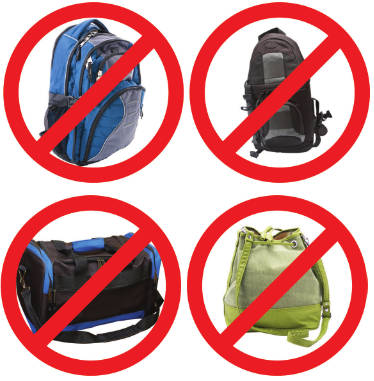 No Backpacks, No Bags After Thu 5/29