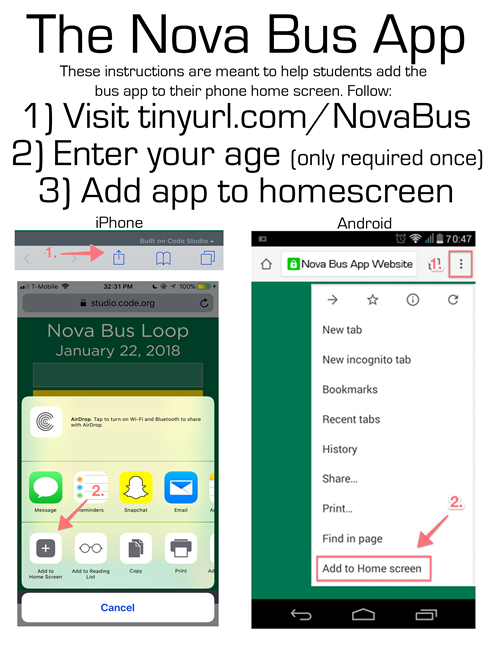 Nova Bus App Directions 