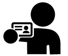  Pictogram of a person showing an ID