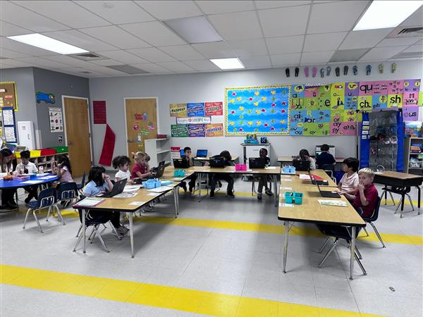 students on computers