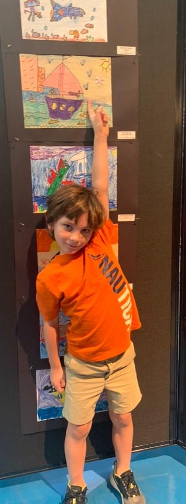 student with art