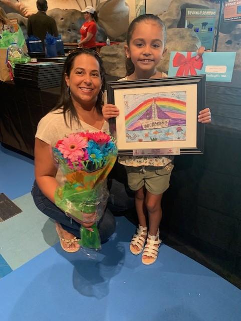 student with art