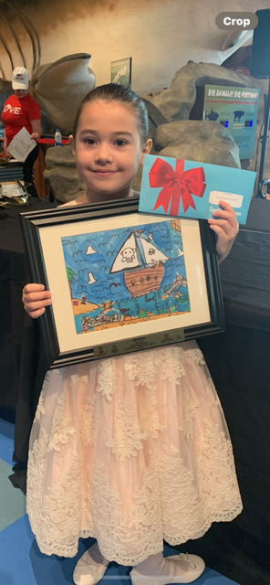 student with art