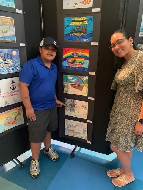 student with art