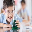  Student conducting experiment. 