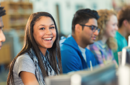 Happy students 